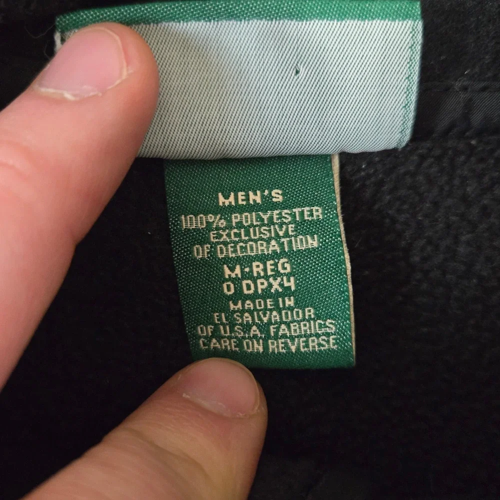 L L Bean Black Fleece Full Zip Gorpcore Mock Neck Sleeveless Vest Size Medium